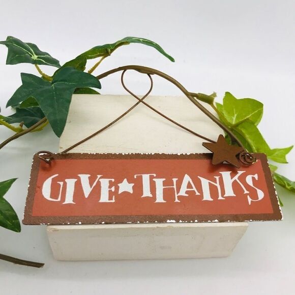 Thanksgiving Ornament Home Motivational Sign New - Picture 1 of 12